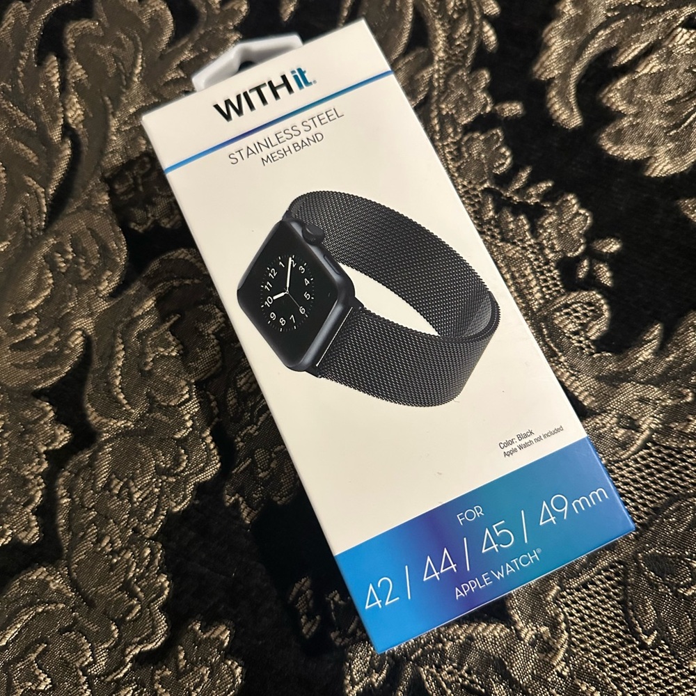 Black Stainless Steel Mesh Band for Apple Watch